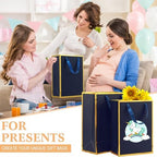 PerKoop 40 Pack Thank You Gift Bags with Handles 4 Sizes Kraft Gift Bags Recyclable Dessert Shopping Sacks for Mother's Day Wedding Graduation Bridesmaid Baby Shower Birthday Housewarming(Blue) - Image 5