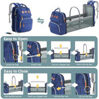 ISMGN Diaper Bag Backpack, Large Diaper Bag, Baby Bag for Mom, Navy Blue - Image 5