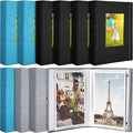 Tinlade 10 Pieces Small Photo Album 4 x 6 Inch Picture Album 26 Clear Pages Hold 52 Pictures Linen Cover Photo Book with Front Window(Black, Gray, Blue) by Tinlade