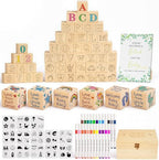 Rofio Baby Shower Blocks Set, Wooden Decorating Game Kit by Rofio