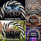 PMU DIY Professional Balloon Arch Deluxe Kit (Black and White) Balloon Garland for Party Decoration, Decoration Kit for Birthday Party, Wedding, Graduation, Baby Shower (41688-61646) Pkg/1 - Image 7