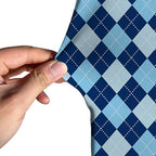 Blue Rhombus Plaid Boss Arch Backdrop Cover for Father Boys Birthday Party Arched Stand Stretchy Fabric Covers Baby Shower Cake Banquets Parties Supplies Decorations4x7FT - Image 4