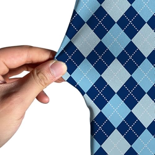 Blue Rhombus Plaid Boss Arch Backdrop Cover for Father Boys Birthday Party Arched Stand Stretchy Fabric Covers Baby Shower Cake Banquets Parties Supplies Decorations4x7FT - Image 4