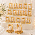 Gerrii 100 Pcs Clear Plastic Individual Cupcake Boxes 3.5" Single Cupcake Containers Transparent Ornament Gift Box with Inserts and Ribbon for Wedding Baby Shower Party Favor(Gold) by Gerrii