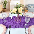 12 Pack 10Ft Dark Purple Cheesecloth Table Runner 23 x 120 Inch - Image 4