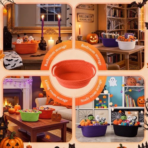 LemonRoad 5 Pcs Halloween Empty Gift Basket, Halloween Party Supplies Decor - Image 4