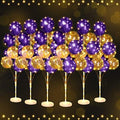 Wettarn 6 Set of Christmas Balloon Stand Kit for Floor with Balloons Light Strings Holder Centerpieces Balloon Column Kit Birthday Baby Shower Wedding Party(Gold Sequin, Purple) by Wettarn