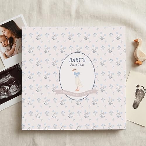 Lucy Darling Little Goose Baby Memory Book – First Year Journal, 5-Year Milestone Scrapbook & Photo Album – Keepsake for Baby Boy or Girl – Ideal Gift - Image 2