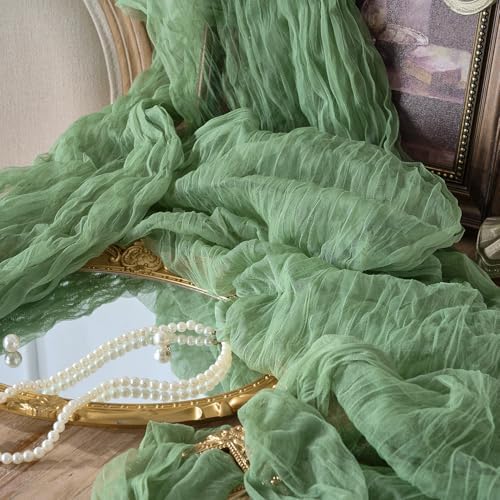 3 Pack Sage Green Cheesecloth Table Runners, 120 Inch 10Ft Moss Gauze Table Runner for Wedding Birthday Party Baby Shower Centerpiece Home Decorations - Image 7