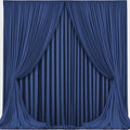 Navy Blue Backdrop Curtains - Wrinkle-Free Polyester Photography Drapes for Wedding, Baby Shower, Birthday, Graduation Party Decorations - 16 X 10FT by WishCare