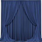 Navy Blue Backdrop Curtains - Wrinkle-Free Polyester Photography Drapes for Wedding, Baby Shower, Birthday, Graduation Party Decorations - 16 X 10FT by WishCare