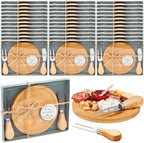 Maxcheck 36 Sets Baby Shower Cheese Board for Guests Bamboo Knife Fork by Maxcheck