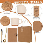 6 Sets Kraft Baby Shower Game Prizes, Baby Shower Guest Gifts, Ceramic Mugs with Metal Spoons, Woven Coasters, Notebooks with Pens, Thank You Tags, Wedding Bridal Shower Favors for Guests (brown) - Image 3