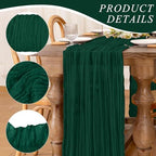 12 Pack Cheesecloth Table Runner 10Ft Christmas Gauze Boho Table Runners for Wedding Decor Bridal Shower Decorations Baby Shower Party(35" x 120")(Emerald Green) - Image 3