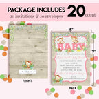 Amanda Creation Custom Baby Shower Invites Baby Girl Monkey Baby Shower Invitations 20 5x7 Custom Personalized Invitations With Envelopes - Image 4