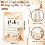 RoundFunny 33 Pcs Baby Shower Diaper Changing Game Supplies, Bear - Image 2