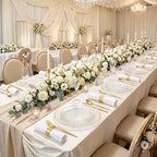 Rubtlamp 60Pcs Clear Plastic Plates,Clear Disposable Plates With Gold Rim,Heavy-duty Gold Plates,Hammered Party Plates Include 30Clear Dessert-Platos,30Dinner-Platos for Wedding, Party - Image 6
