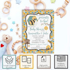 Custom Baby Shower Invites Bumble Bee Gender Neutral Invitation, 20 Pack of 5x7 Personalized Bumble Bee Invites with Envelopes - Unique Honeycomb Baby Shower Cards by AmandaCreation - Image 2