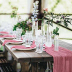 20 Pack Cheesecloth Table Runner 17 x 108 Inch, Dusty Rose - Image 6
