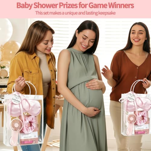 6 Set Summer Baby Shower Prizes for Game Winners, Pink Handheld Fan Favor - Image 6
