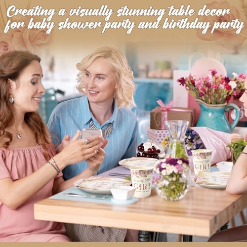 Funnymoom 250 Pcs Boho Floral Baby Shower Decorations for Girls Serves 50 - Image 5