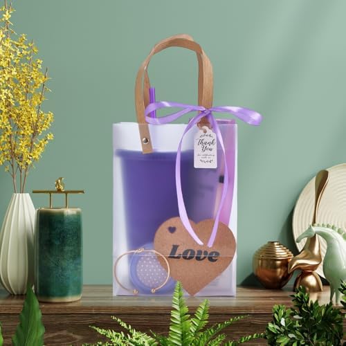 56Pcs Baby Shower Prizes for Game Winners Baby Shower Favors Gifts including Plastic Tumbler Notebook Scented Candles Ballpoint Pen Mirrors with Hair Brushes Bracelet Gift Bag (Purple) - Image 5