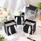 Yeaqee 100 Pcs Mini Paper Gift Bags with Handles Tag, Black,White - Image 5