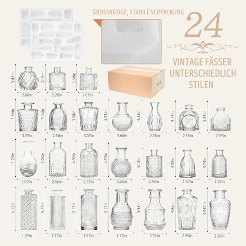 Mini Bud Vases As Wedding Centerpieces for Tables,Clear Bud Vases for Flowers,Small Flower Vases Suitable for Birthday Party,Anniversary,Wedding Reception,Baby Shower (Clear, 24PCS) - Image 2