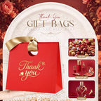 Feifeiya 30 Pcs Thank You Gift Bags with Ribbon Handles 7.87 x 3.54 x 7.09 Inch Paper Candy Gift Bags with Gold Foil Printed for Appreciation Birthday Wedding Bridal Baby Shower Party Favors(Red) - Image 3