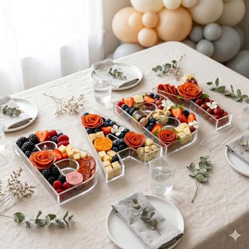 BABY Charcuterie Board Letters Acrylic Clear Reusable with Clear Tongs - Image 6