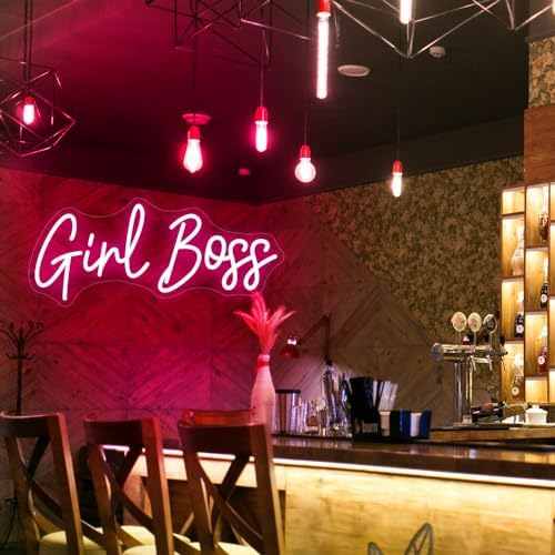 Girl Boss Neon Sign For Baby Birthday Decorations, Pink USB Led Light Up Signs for Girls Bedroom, Girl Boss Office Decor, Neon Wall Art Gift For Boss (15.7x7in) - Image 5