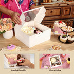 Bundle of 8 Packs Bento Cake Box with Cupcakes and Mini 24 Count Cupcake Containers 20 Pack for Wedding Birthday Party Baby Shower Baking Supplies - Image 5