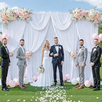 40ft x 12ft White Backdrop Curtains Wrinkle Free Backdrop Curtain for Wedding Parties White Fabric Backdrops Drapes Back Drop Cloth Bridal Shower Stage Curtains Wedding Decorations for Reception - Image 3