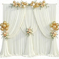 30x15ft Ivory Backdrop Curtains for Parties Wrinkle Free Fabric Backdrop Curtain Wedding Photo Drapes Backdrop for Birthday Party Baby Shower Bridal Shower Photography Stage Back Drop 6 Panels 5x15FT by Suppromo