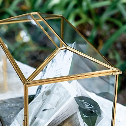 NCYP Small Glass Cards Box with Slot for Micro Wedding, 10.2" x 5.9" x 7.9" - Image 5