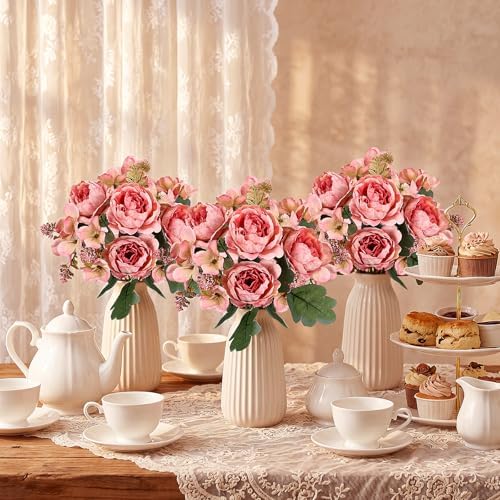 12 Bundles Peonies Artificial Flowers & Pack of 8 Baby Shower Centerpieces for Tables - Image 6