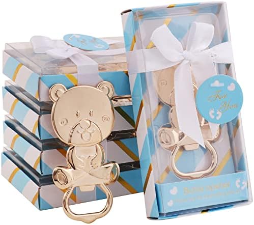 24 Pack Bear Bottle Opener for Baby Shower Favors, Metal Beer Opener for Guests, Party Souvenirs/Decor/Gift Supplies (Blue) - Image 3