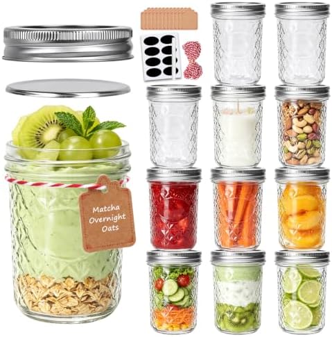 Accguan Glass Mason Jars 16 oz,12 Pack Pickling Jars with Regular Lid by Accguan