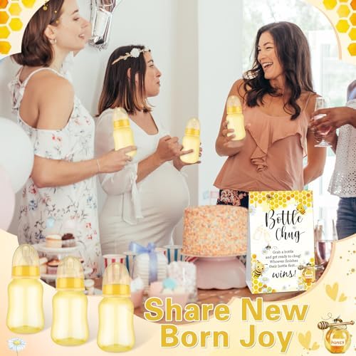 TrelaCo 20 Pcs Bottle Chug Game, Bee Theme Baby Shower Favors, Yellow - Image 6