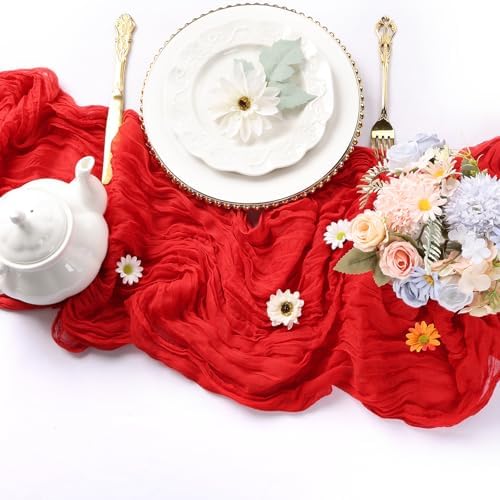 12 Pack Red Cheesecloth Table Runner 10Ft 23 x 120 Inch - Image 3