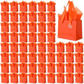 Qilery 50 Pcs Wedding Paper Gift Bags Bulk with Tissue Paper Small Gift Bags with Handle and Tags for Birthday Wedding 4th of July Party Business(Orange,4.7 x 2.4 x 3.9'') by Qilery