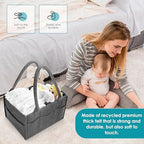 Cute Castle 2 Pack Diaper Caddy Organizer - Portable Baby Caddy Organizer with Handle, Nursery Storage Bin and Car Organizer for Girls, Boys - Baby Gift Basket - Dark Grey, Large - Image 4