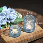 20 Pcs Blue Votive Candle Holders Glass Tea Light Candle Holder Bulk - Image 2