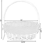 White Round Willow Wicker Gift Basket with Blue Gingham Liner & Handle, Medium – Decorative Foraging, Picnic, Storage Basket - Image 5