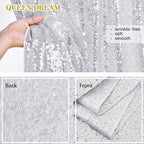 Silver Sequin Backdrop Curtains Drapes 6 Pieces 2ftx8ft Sparkly Christmas - Image 6