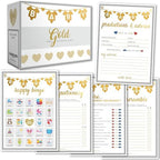Party Hearty Baby Shower 5 Game Pack, Premium Thick Cardstock - Gold by PartyHearty