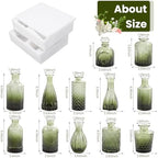 TBWIND 12pcs Green Glass Bud Vases Set, Small Vases for Flowers - Image 2