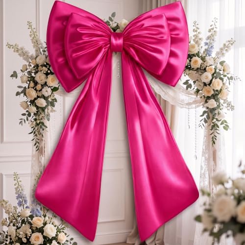 Sosation Hot Pink Large Bow Decor Big Bow for Backdrop 24x43 in by Sosation