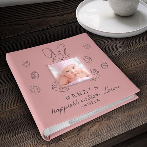Engraved Personalized Baby's First Easter Leatherette Photo Album, Holds 200 4" x 6" Photos - Image 3