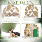 Foilswirl 34 Pcs Jungle Party Decor 4ft 5ft 6ft Safari Arch Backdrop Cover - Image 7